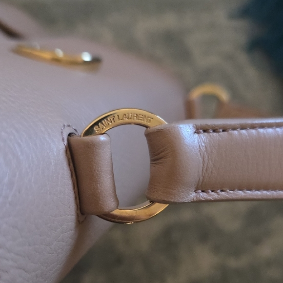 Saint Laurent Beige Top Handle Small Leather Muse Two Bag with Gold Accents - Picture 16 of 17